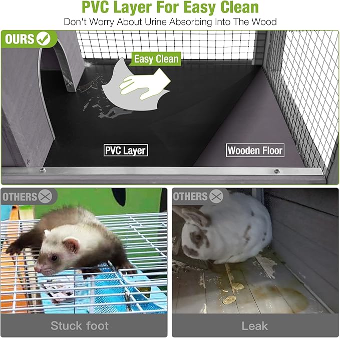 GUTINNEEN Ferret Cage Chinchilla Cage Five Layer Mobile Small Animal Cages Anti-Chewing for Rat Squirrel 55.2" H