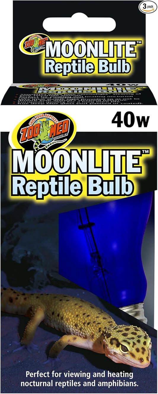 (3 Pack) Zoo Med Moonlight 40 Watt Reptile Bulbs