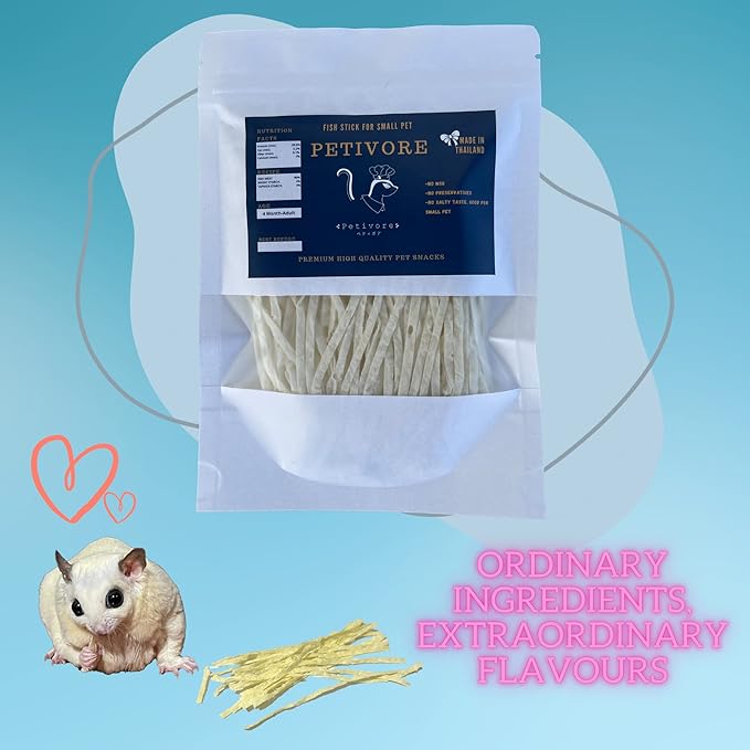 Fish Stick Party Set, Big Bite + Crab Flavor for Sugar Glider and Small Exotic pet Treats