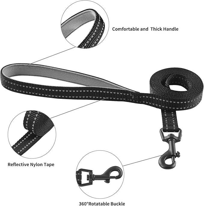 Hipubby Dog Harness and Leash Set, No Pull Soft Mesh Puppy Harness for Small Medium Dogs, Cats - Step in Adjustable Reflective Pet Harness with Buckle and Double D-Rings - Black, XS