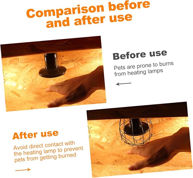 Milisten Crawler Box Heating Lamp Cover Insulated Ceramic Shade Hot Mesh for Reptile and PET Cages