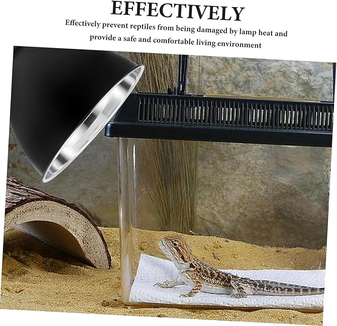 Reptile Heat Lamp Shade Reflector Cover for Reptile Box Iron Heating Lamp Accessory Suitable for Lizards Turtles and Snakes