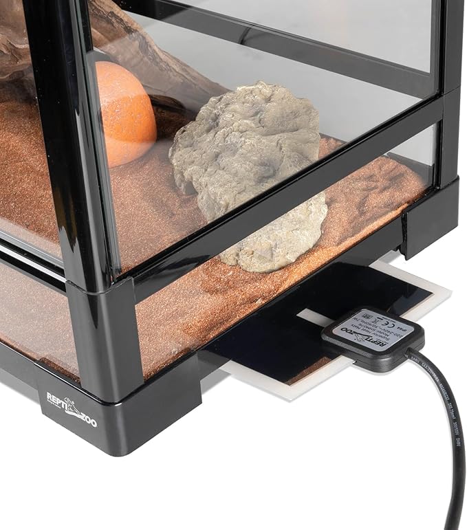 REPTIZOO Reptile Terrarium 24" X 12" X 12", 15 Gallon Glass Reptile Tank with Double Hinge Door Top Screen Ventilation, Easy Assembly Front Opening Terrarium Habitat