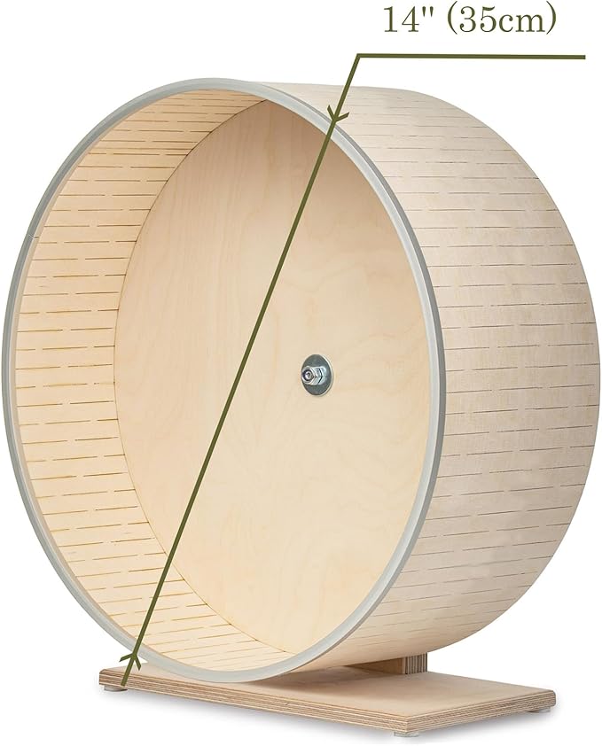 Exercise Wheel for Tortoises, Extra-Wide 15 cm (6 in) Running Surface, Double Ball Bearings, Non-Slip Track, Indoor Pet Exercise Wheel (14inches (35cm) on a Stand)