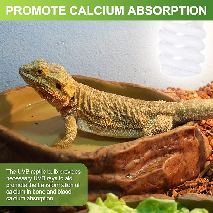 Reginary 4 Pcs Uvb Reptile Light 10.0 26 W, Reptile Uvb Bulb for Desert Tropical Sub Tropical Fluorescent Simulation Color Light for Turtle, Bearded Dragon, Lizard, Gecko