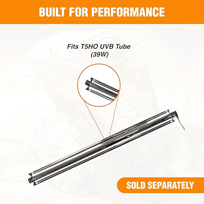 CAROLINACUSTOMCAGES T5HO 34” UVB Reptile Light Fixture 39w, Bearded Dragon and Reptile Terrarium Light Fixture