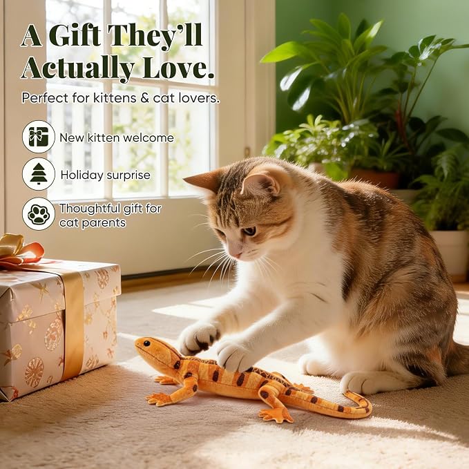 CiyvoLyeen Plush Lizard Catnip Toys for Indoor Cats 4 Pack - Image 6