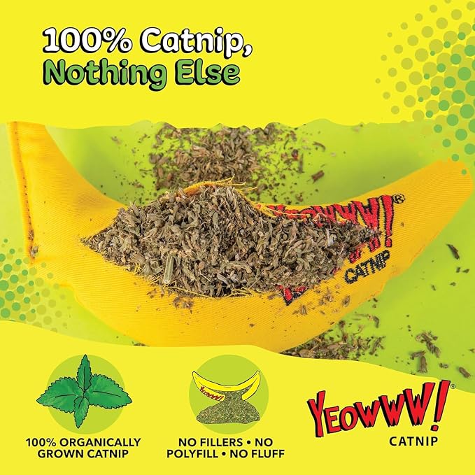 Yeowww! 100% Organic Catnip Toy, Yellow Banana 3 Pack - Image 6