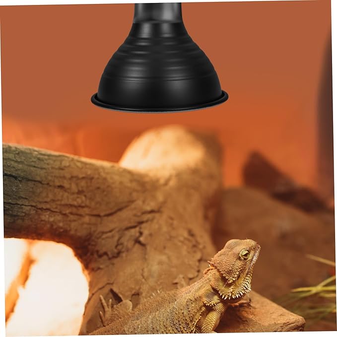 Reptile Heat Lamp Cover Reflective Dome for Snakes Turtles Iron Material Energy Efficient