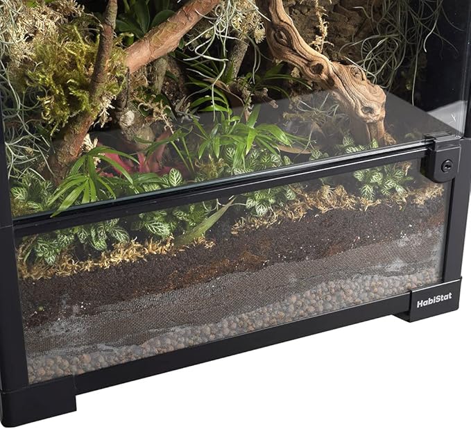 Habistat Glass Terrarium for Reptiles 18"x18"x18" – Stackable Reptile Enclosure for Inverts & Amphibians with Lock & Waterproof Base, Ideal Terrarium Tank for Chameleons, Geckos and Bioactive Setups