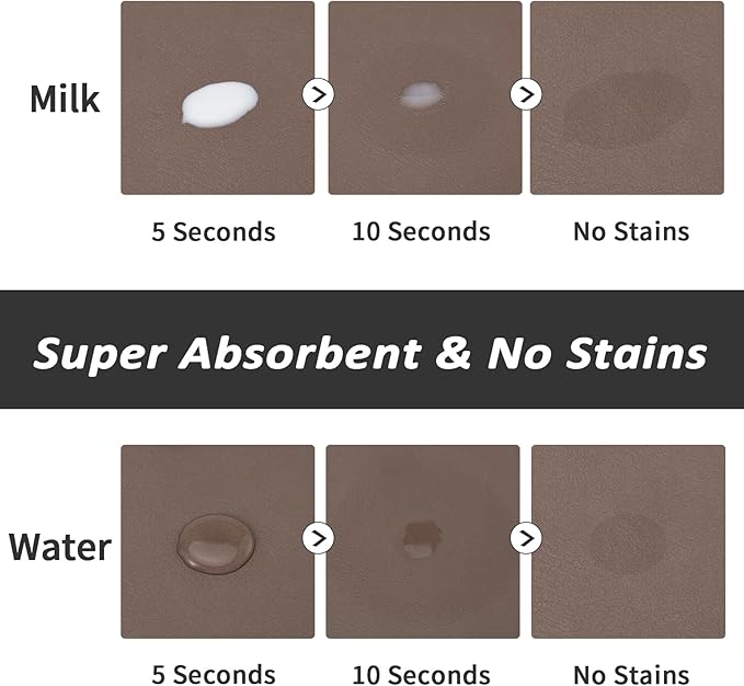 HotLive Dog Food Mat - Absorbent Cat Mat for Food and Water, No Stains Pet Feeding Bowl Mat, Easy to Clean Pet Placemats, Quick Dry Dog Water Dispenser Mat for Messy Drinkers | Paw Brown 12"x 19"