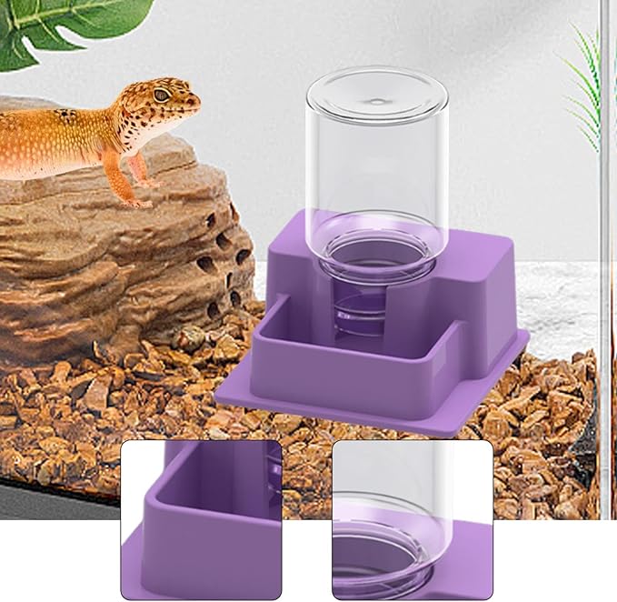 Automatic Reptile Water Dispenser, Aquarium Tank and Accessories for, Purple