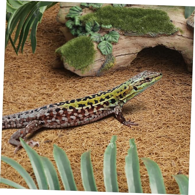Angoily Reptile Terrarium Bedding Mat Coconut Fiber Substrate Liner for Lizards Tortoise Bearded Dragon Soft Non-Slip Insulation Carpet Pad for Glass Enclosures
