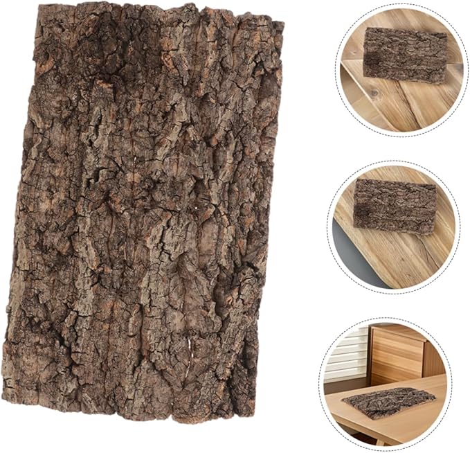 2pcs Natural Reptile Bark Bedding Backdrop for Terrarium Cork Substrate for Snakes Spiders Bearded Dragons Geckos and Crabs