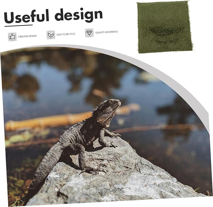 BESTonZON Reptile Carpet Terrarium Liner Mat for Lizards and Tortoises Reusable Substrate Bedding Moisture Retaining PET Supply Suitable for Amphibians and Reptiles