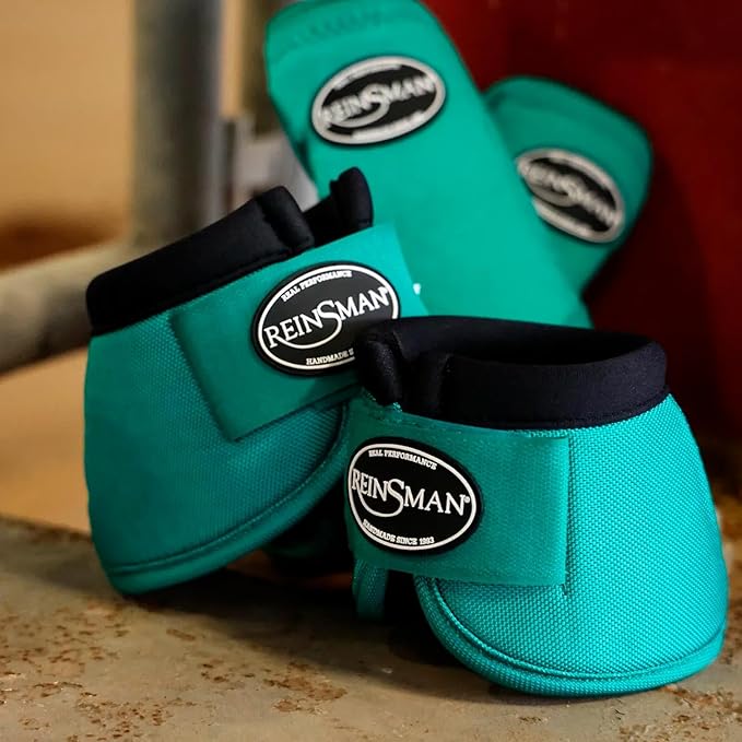 Reinsman Apex Bell Horse Boots - 2-Pack | Shock-Absorbing Stain-Resistant Durable Front Hoof Protection Wraps | No-Turn Design, Hook-and-Loop Closure