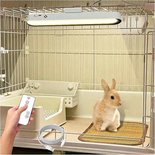 Rabbit Cage Light,Bunny Lamp,Rabbit Lighting,LED Pet Light,Dimming Timed Light Off,Three Adjustable Color Temperatures,for Rabbit Hamster Guinea Pig Pet Cage