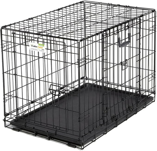 MidWest Homes for Pets XL Ovation Double Door 48-inch Folding Metal Dog Crate, Front and Up & Away Side Doors, Space-Saving Design