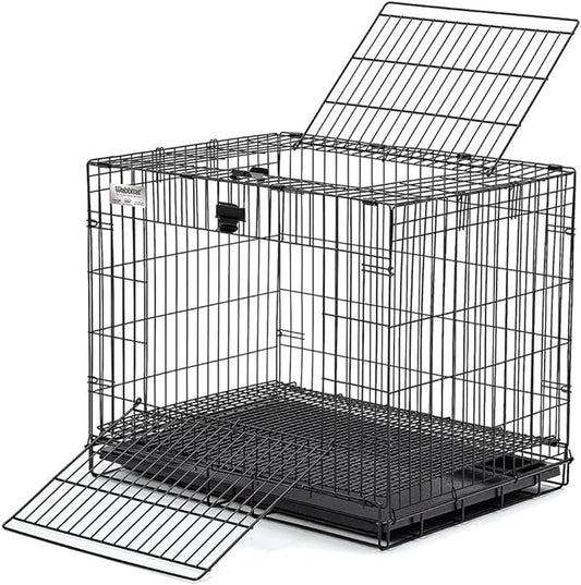 MidWest Homes for Pets Small Wabbitat Rabbit Cage, Grid Mesh Floor, Removable Tray, Top & Front Door Access, Rust Resistant Finish, No Tools Required