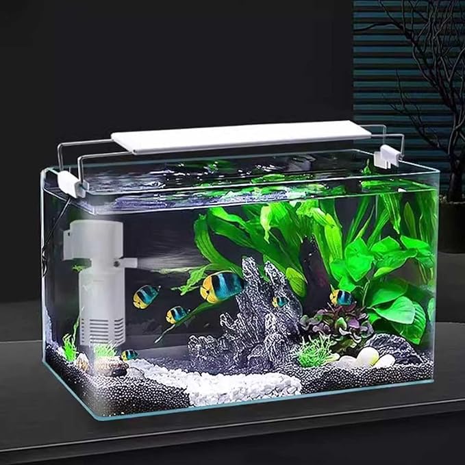 Fish Tank Glass Aquarium Curved Edge Living Room Small Aquarium Desktop Transparent Glass Fish Tank Turtle Breeding Box Aquarium(25x16x18cm)