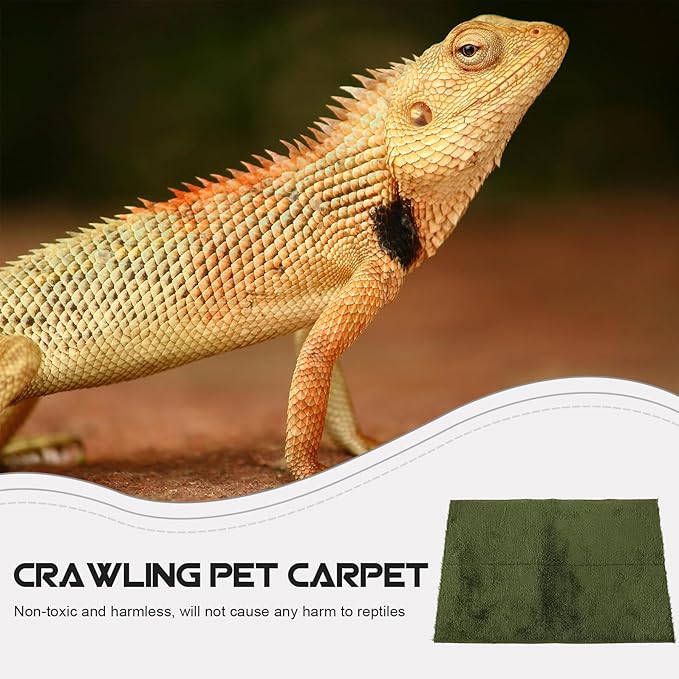 BESPORTBLE Reptile Carpet Mat Substrate Liner for Terrarium Cage Moisture-Resistant and Fit Bedding for Gecko Tortoise Lizard Amphibians Non-Slip Reptile Cage Accessory