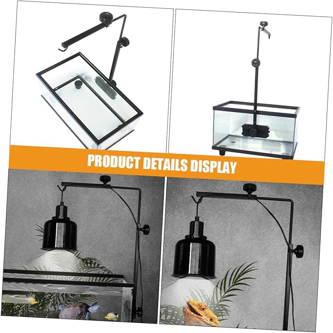 Happyyami Reptile Heat Lamp Fixture Stand Bracket for Turtle Basking Lizard Light Setup Aquarium Accessory for Enhanced Growth and Easy Lighting