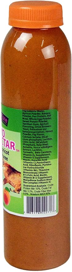 Nature Zone Crested Gecko Food - Apricot Nectar Puree, 12 oz, for Crested Geckos, Gargoyle Geckos, Day Geckos & Other Fruit Eating Geckos
