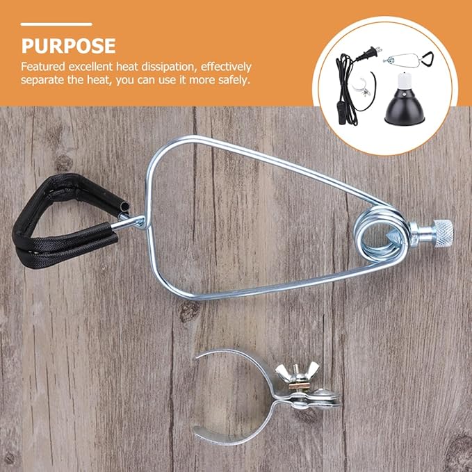 Abaodam 110v Reptile Heat Lamp Fixture Clamp Use Dome Cover for Turtles Lizards and Bearded Dragons Multi-Angle Design for Optimal Heating