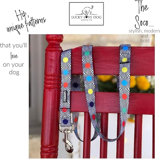 Lucky Love Dog - Adjustable Dog Collar with Easy Click Buckle for Small Dogs, Durable, & Comfortable for Male & Female Dogs, Pet Collar for Puppies & Adult Dogs - SOCO, Small