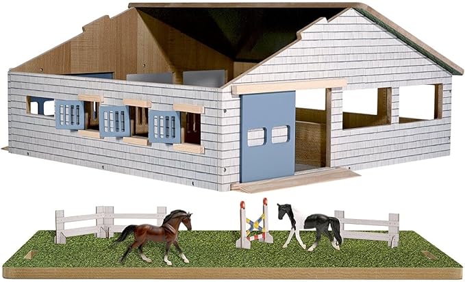 Breyer Horses Breyer Farms Deluxe Arena Stable | 24 Piece Playset | 2 Stablemates Horses Included | 24.25" L x 22" W x 10.5" H | 1:32 Scale | Model #59243