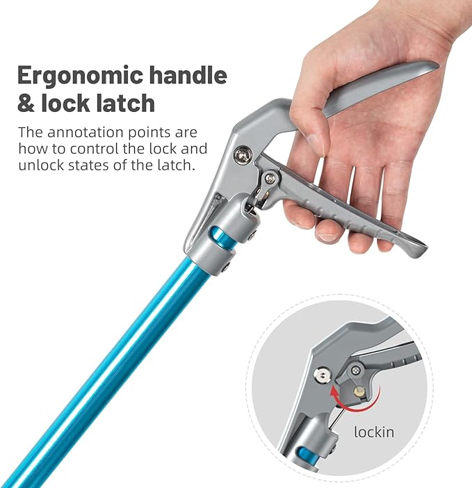 G2 60-inch Professional All-Aluminum Alloy Snake Tong Reptile Grabber Rattle Snake Catcher Wide Jaw Handling Tool with Lock(60inch)