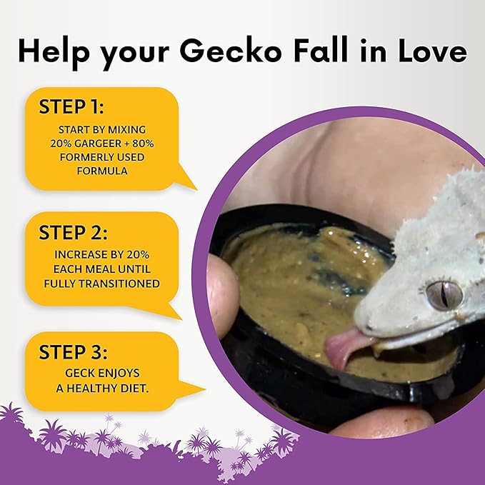 Gargeer 16oz Complete Crested Gecko Food Diet. Premium Mix, Ready to Use Freshly Made Powder. Unique Formula, Developed & Made in the USA. Enjoy! (Tropical + Insects Protein)