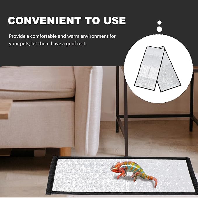 jojofuny Reptile Heating Pad Insulation Film Keep Warming Heat Mat Under Tank Terrarium Heater Set for Pets 2pcs