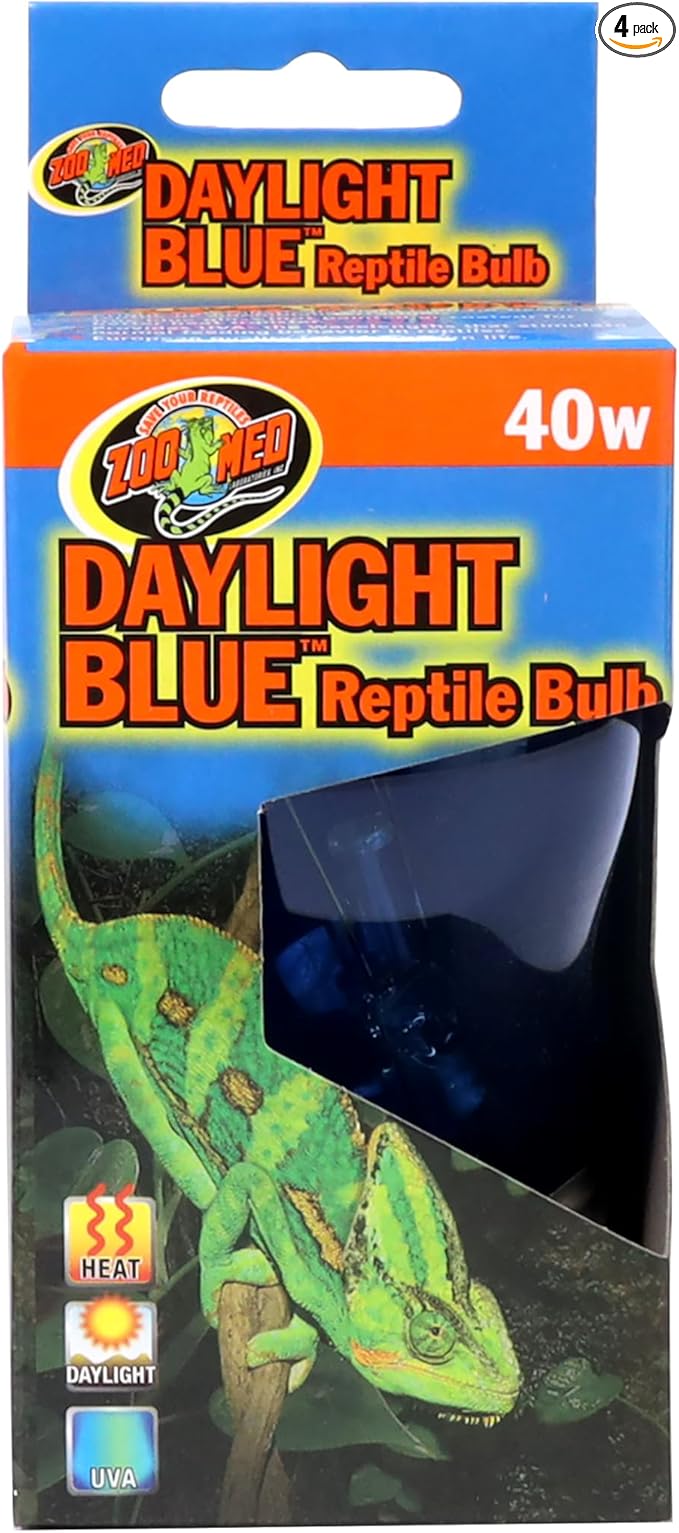 Zoo Med Daylight Blue Incandescent Reptile Bulb 40 Watts - Pack of 4