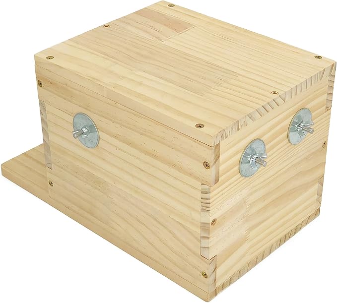 Pet Chinchilla House with Platform, Guinea Pig Cage Wooden Hut, Bunny Houses and Hideouts with Window, Small Animal Hideout for Hedgehog, Kitten, Squirrel, Sugar Gliders, Rabbit