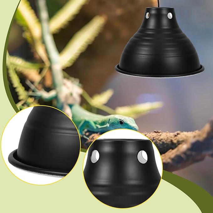 Baoblaze Reptile Dome Lamp Cover Lampshade Aluminum Accessories Replace Parts Light Shade for Turtles Bearded Dragon Reptile Terrarium, 5.5in
