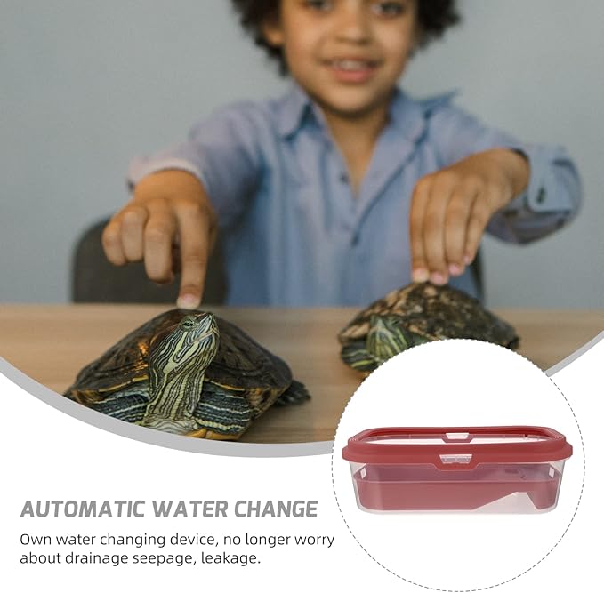 POPETPOP Plastic Tortoise Tank Terrace for Turtle Spacious Home Aquarium for Large Turtles Plastic Material Non- Ramp for Easy Climbing for Healthy