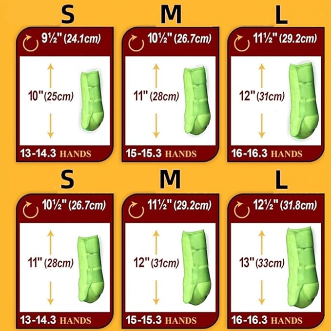 Generic 4Pcs Horse Boots Leg Protectors Adjustable Comfortable Neoprene Reusable Breathable Horse Protectors Equipment Set, Light Green, S