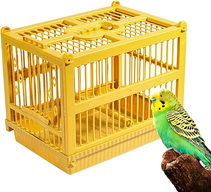 Bird Travel Cage, Bird Transport Cage with Standing Perch, Lightweight Carrier, Breathable Secure Design, Easy Carry Handle Structure, for Parakeet Cockatiel Conure Finch Lovebird