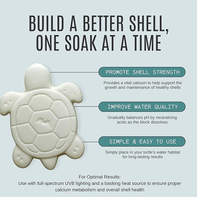 Shellstrong Premium Calcium Block for Aquatic Turtle - Slow Release Water Conditioner - Calcium Cuttlebone - Turtle Tank Accessories - 20 Gallon Aquatic Reptile Tank Treatment