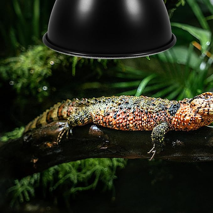 Reptile Heat Lamp Shade 8.5-Inch Metal Reflector Lampshade for Reptile Box Tank Heat Lamp Guard Suitable for Terrarium Heating and Habitat Lighting