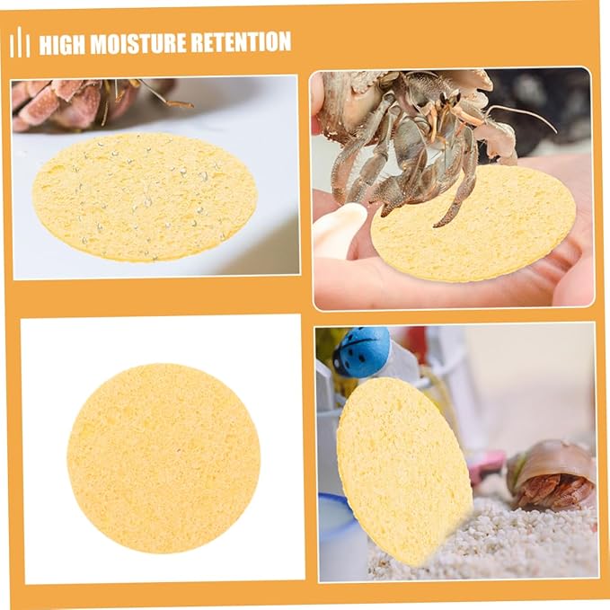 Mikikit 20pcs Crab Tank Accessories Humidity Keeping Sponges for Cleaning Water Dish