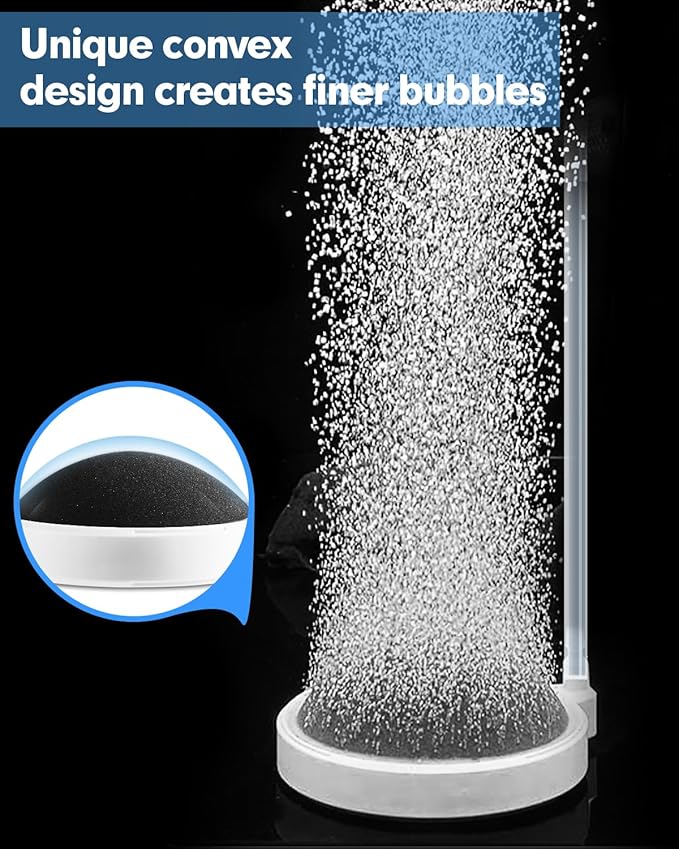 Fish Tank Bubbler Aquarium Air Stones, 4 Inch Nano Super-High Dissolved Oxygen Diffuser Makes Super Tiny Bubble Aerator for Fish Tank Air Pump Hydroponics