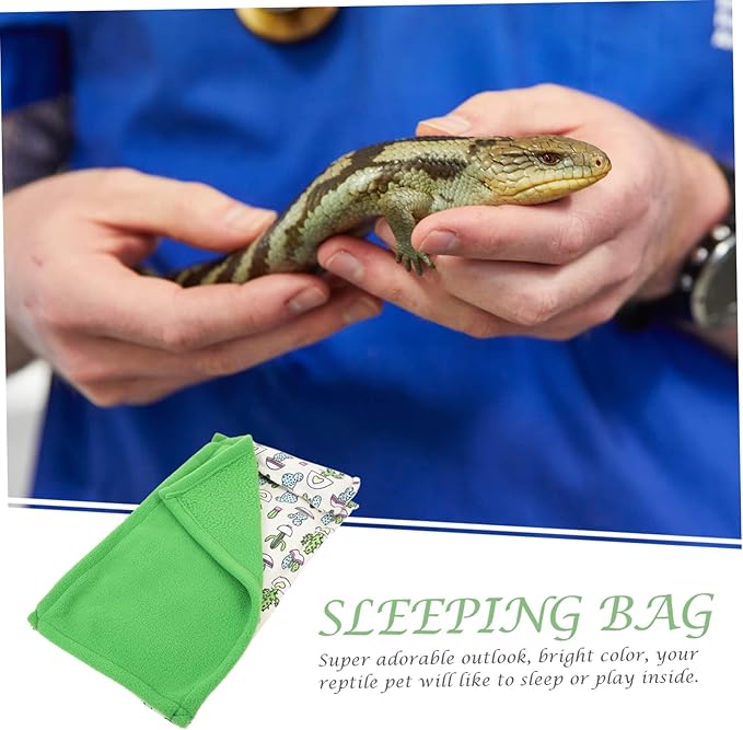 SUPVOX Reptile Sleeping Bag with Pillow Warmth Lizard Mat for Crawling Pets Comfortable Blanket for Bearded Dragons Snakes and Lizards