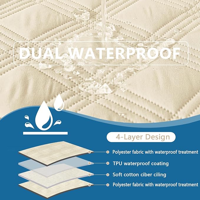 hyha Waterproof Dog Blanket, Reversible Pet Bed Blanket, Soft Sofa Couch Cover for Dogs Washable, Waterproof Pet Couch Covers for Sofa Puppy Cats Furniture Protector(30"x70", Beige/Beige)