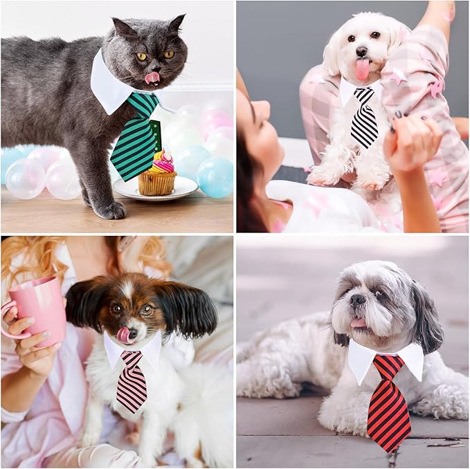 Segarty Cat Ties, 6PCS Pack Pet Tuxedo Costumes for Cats, Small Dogs, Puppy