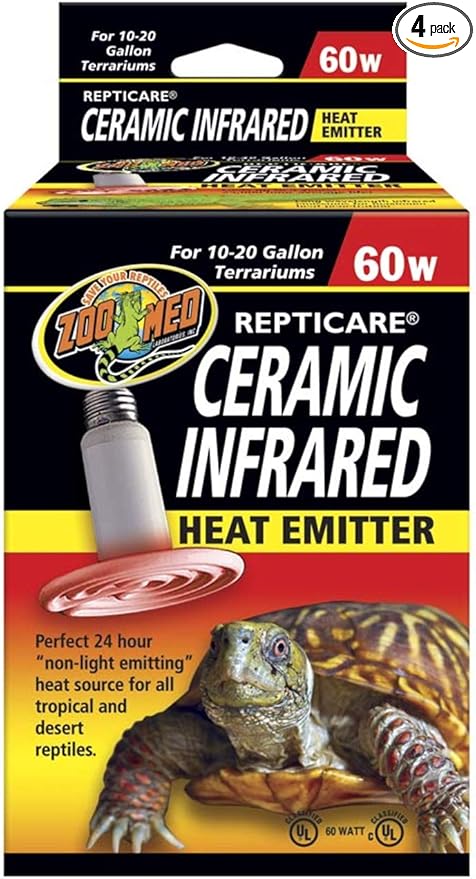 Zoo Med ReptiCare Ceramic Infrared Heat Emitter 60 Watts - Pack of 4