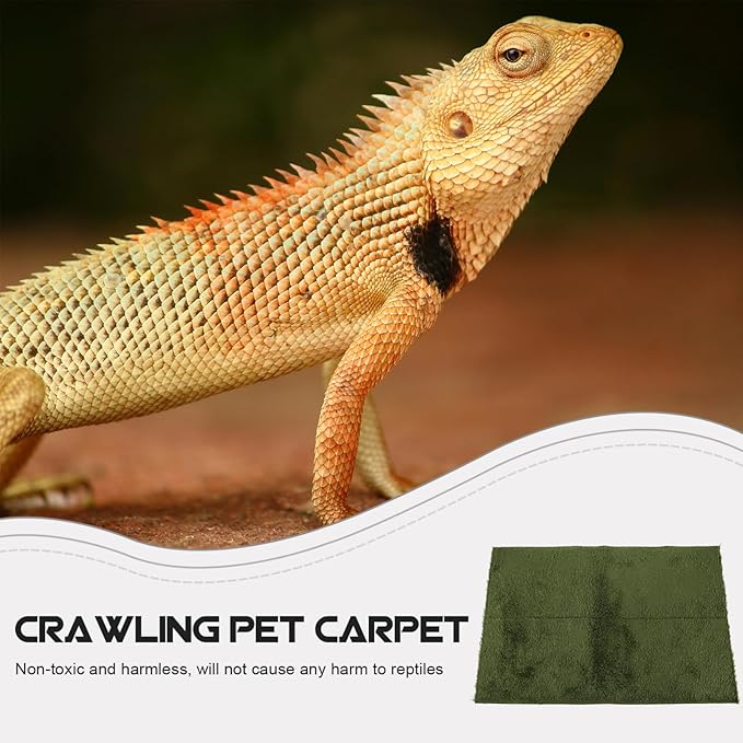 Milisten Reptile Carpet Mat for Terrarium Substrate Comfortable Non-Adhesive Liner for Snakes Lizards Turtles Washable and Reusable for Reptile Habitats