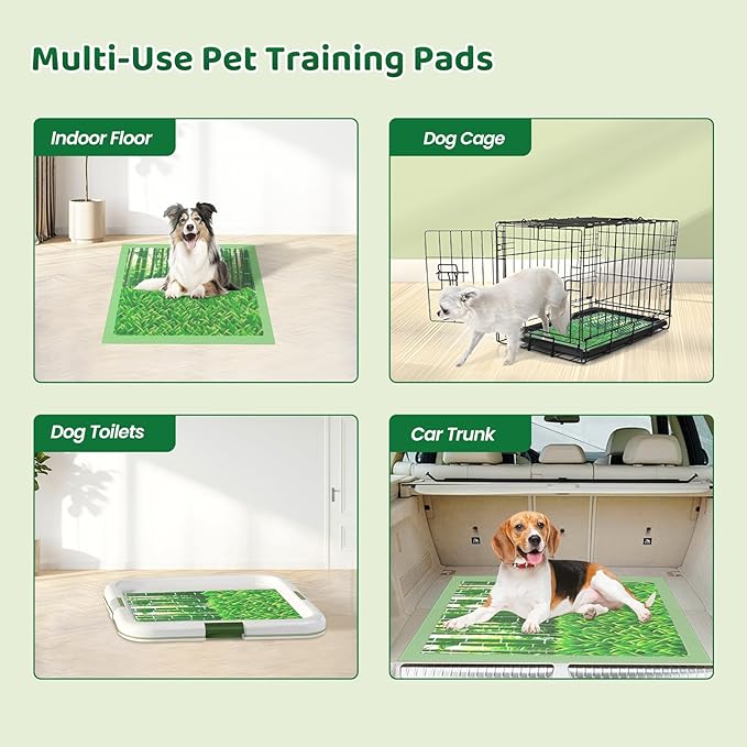 Puppy Pads XL 60 Count - 28"x34" Extra Large Pee Pads for Dogs Odor Blocking, Leak-Proof Potty Training Pad Super Absorbent, 6-Layer Leak-Bamboo Patterns Dog Pads