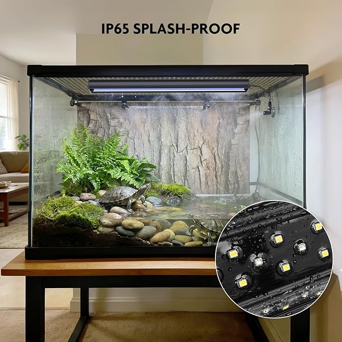 PAIZOO LED UVB Light for Reptiles, 16" UVA UVB Reptile Light with Controller, Auto and Manual Modes, Full Spectrum Reptile Lamp Bar Ideal for Bearded Dragon, Lizards, Snakes, Turtles, 14W